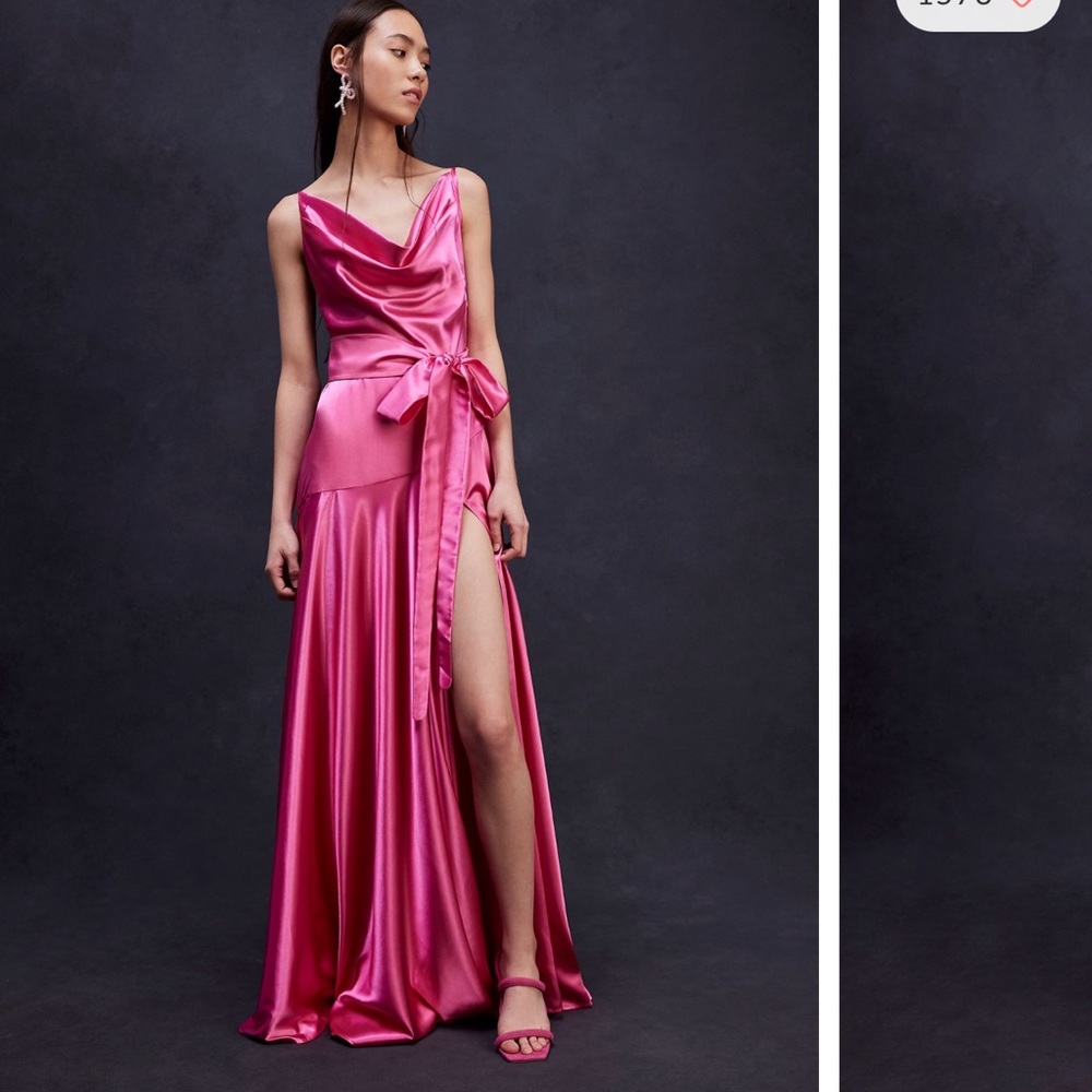 Free People Bronx & Banco Leo High Slit Belted Maxi Gown Dress - Picture 1 of 7